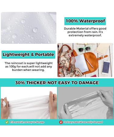 BFONS 2 Pcs Reusable White EVA Rain Ponchos for Adults | Waterproof Rain Coats for Camping, Hiking & Travel | Drawstring Hood & Sleeves | Men & Women - Buy Online on GoSupps.com