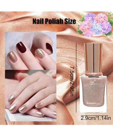 Glitter Nail Polish - Champagne Gold Nail Varnish Quick Dry Nail Polish Long Lasting Glitter Nail Varnish Gel No Need Baking Nail Polishes for Women Girls DIY Home Manicure Polish Nails (11ML) - Buy Online on GoSupps.com
