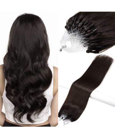 Micro Loop Hair Extensions Human Halo Hair Extension 0.5g/Beach 50g/Pack Seidige smooth hair Pre -bound micro ring real hair extensions for woman (18 inch 2) 18 inch #2