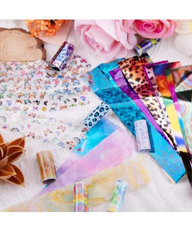 Duufin 200 Sheets Nail Foils - Laser Flower & Starry Sky Transfer Stickers for DIY Nail Art - Buy Online on GoSupps.com