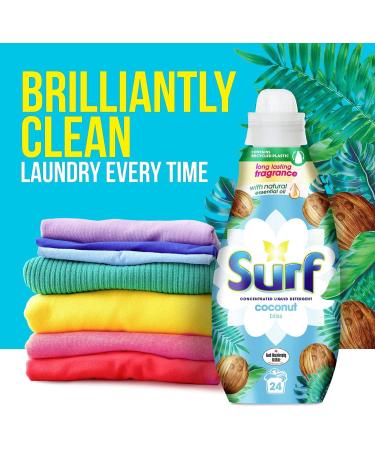 Surf Coconut Bliss Liquid Detergent 648ml - 24 Washes | 24 Count Pack - Concentrated Formula - Buy Online on GoSupps.com
