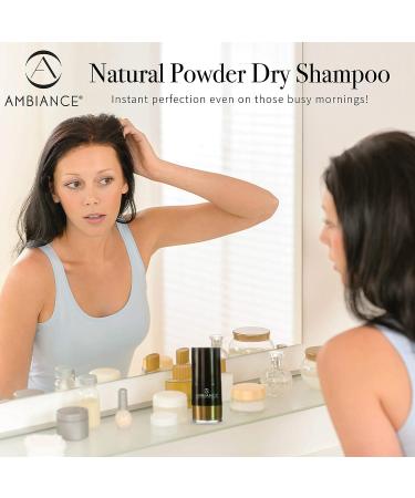 Ambiance Natural Dry Shampoo | Brunette Tinted Powder | Travel Size Brush | 0.49 oz | Cleansing, Refreshing, Volumizing - Buy Online on GoSupps.com