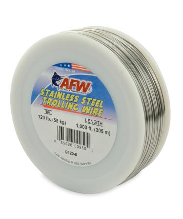 American Fishing Wire Stainless Steel Trolling Wire (Single Strand) Bright 2 -300 Foot Connected Spools, 60 Pound Test