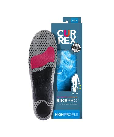 CURREX BikePro Insoles for Cycling Bicycle & Motorcycle Riding Arch Support Shoe Inserts w/Metatarsal Pads Helps Reduce Fatigue + Improve Stability & Fit for Men & Women High Arch Medium High Arch - Blue M (Mens 7-8.5 / Womens 8.5-10)