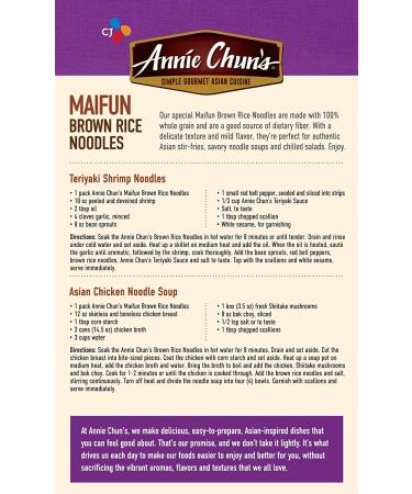 Annie Chun's Brown Rice Noodles Maifun | Vegan, Gluten-Free, 8oz (Pack of 6) | Whole Grain Pasta Alternative - Buy Online on GoSupps.com
