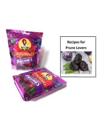 Sun Maid Pitted Prunes - 2 7oz Packs of SunMaid Pitted Dried Prunes (Pitted Plums) plus a Prune Recipe Book