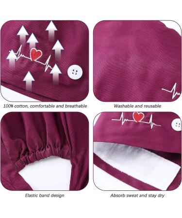 SATINIOR 8-Piece Bouffant Caps with Buttons and Sweatband for Women and Men - Buy Online on GoSupps.com