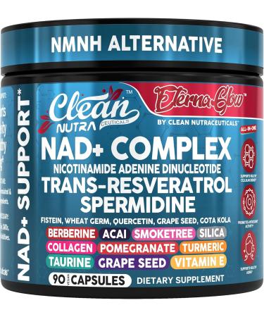 Clean NAD Supplement Resveratrol Liposomal NAD+ Spermidine Fisetin Wheat Germ Quercetin Grape Seed Extract Gotu Kola Berberine Astaxanthin Peptides for Women Energy 90 Capsules - Buy Online on GoSupps.com