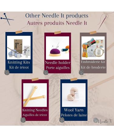 Needle It Beginner's Knitting Kit with Needles & Wool - Baby Blue Scarf Gift Idea - Buy Online on GoSupps.com