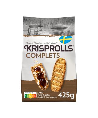 Krisprolls KRISPROLLS - Wholemeal Swedish Rolls - Palm Oil Free - Additive and Preservative Free - 425g
