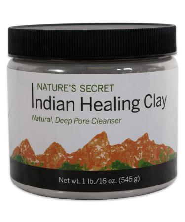 Nature's Secret 100% Pure Natural Indian Healing Clay Mask & Deep Pore Cleanser 16oz (1lb)