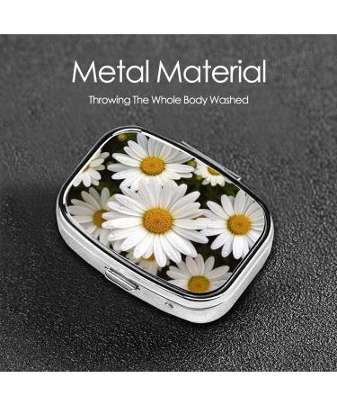 Shop Daisy Flower Printed Square Pill Box - Portable Medicine Organizer for Travel | Convenient & Stylish - Buy Online on GoSupps.com