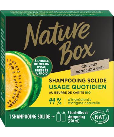 Nature Box Daily Use Solid Shampoo for Normal to Oily Hair Vegan Shampoo with Cold-Pressed Watermelon Oil 99% Natural Ingredients 85 g - Buy Online on GoSupps.com