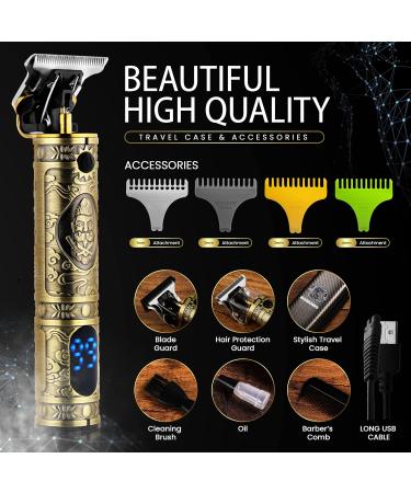 BARBOSSO Men's Beard Trimmer - Cordless Hair Clippers - Electric Rechargeable - Zero Gap T Blade - Precision Detailer for Head Haircuts Facial Stubble Sideburns Moustache - Male Grooming Kit - Buy Online on GoSupps.com