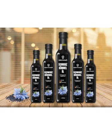 naturwunsch Nigella Oil 1000 ml Unfiltered Cold Pressed Freshly Made in Germany - Egyptian Nigella Sativa Seeds - Buy Online on GoSupps.com