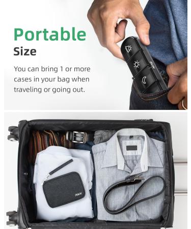 PULIV Weekly Pill Organizer - 7 Day Portable Pill Box with Stylish Bag 28 Compartments for Vitamins & Supplements - Ideal for Men - Buy Online on GoSupps.com