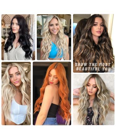 Rosooi 20 Inch Invisible Wire Hair Extensions - Light Brown mix Bleach Blonde - Adjustable & Secure Clip-in Synthetic Hairpieces for Women Daily & Party Use - Buy Online on GoSupps.com