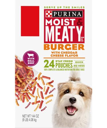 Purina Moist & Meaty Burger with Cheddar Cheese - 24 ct. Pouch - Buy Online on GoSupps.com