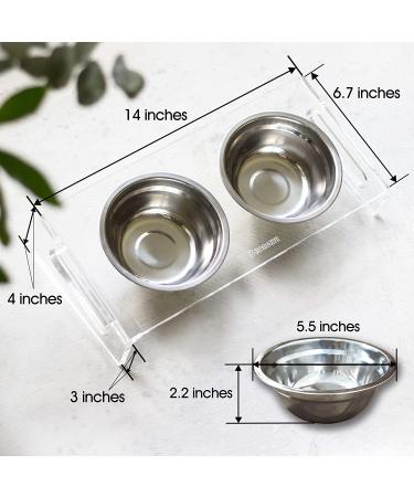 Tilted Raised Cat Bowls | Elevated Orthopedic Bowls for Small Dogs | 6 Stainless Steel Dishes with Acrylic Stand | Easy to Clean & Perfect for Travel - Buy Online on GoSupps.com