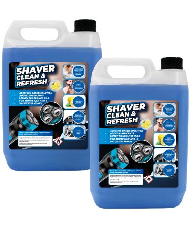 Flow 5 Litre Shaver Cleaner | Cleaning Fluid Refill For Braun Clean And Renew Cartridge | Braun Stations 3 5 7 & 9 Series (2 Pack) 5 l (Pack of 2)