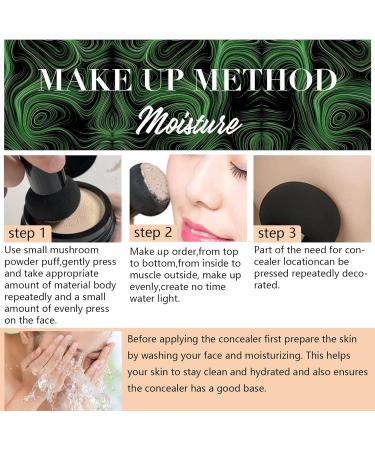 CC Cream Air Cushion Foundation Mushroom Head Air Cushion BB Cream Moisturizing Concealer Makeup Base Uniform for All Skin Types (Natural) - Buy Online on GoSupps.com