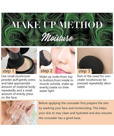 REVIGLAM Air Cushion CC Cream & Mushroom Sponge | Long Lasting Matte Moisturizing Makeup Base | Concealer for All Skin Types - Natural - Buy Online on GoSupps.com