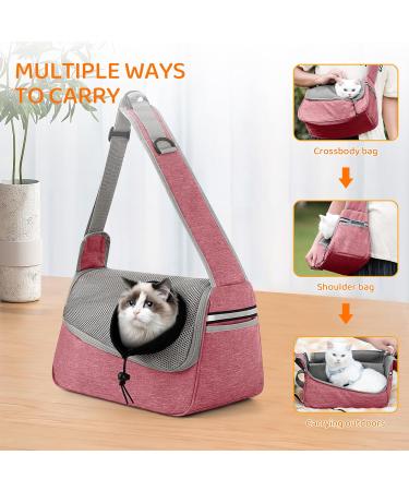 Flovippet Sling for Dogs & Cats | Breathable Dog Carrier Bag for Small Dogs (5kg) - Perfect for Outdoor Trips - Soft & Comfortable (Pink) - Buy Online on GoSupps.com