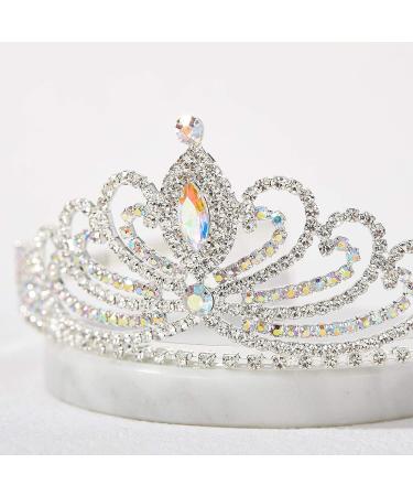 SWEETV Girls Princess Tiara Comb - Multicolored Crystal Crown for Flower Girls - Birthday Party, Wedding, Prom Dressup Accessory - Buy Online on GoSupps.com