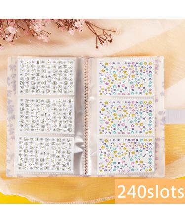 240 Slots Wisteria Nail Art Book Nail Stickers Collecting Album Nail Decals Storage Book Nail Stamping Plate Holder for Nail Art Stickers Display Showing Collecting Book - Buy Online on GoSupps.com