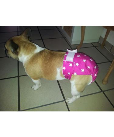 Glenndarcy Dog Diapers Without Tail Hole for French Bulldogs - Dotty Pink XL | Includes 2 Washable Pads | Shop Internationally! - Buy Online on GoSupps.com