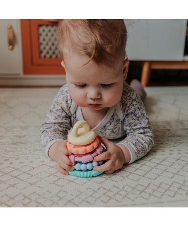 Silicone Teething Ring - Small Pastel Tower by Jellystone | Safe & Stylish Baby Teether - International Shipping Available - Buy Online on GoSupps.com
