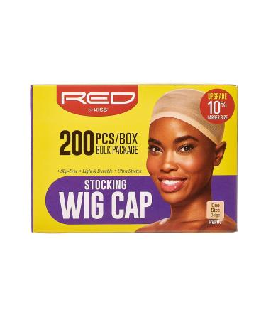 200PCS Bulk Box Red Stocking Wig Caps - Long Lasting & Lightweight | Breathable & Comfortable (Beige) - Buy Online on GoSupps.com