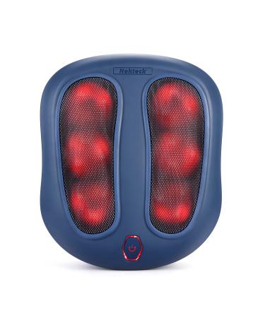 Nekteck Foot Massager with Heat, Shiatsu Heated Electric Kneading Foot Massager Machine for Plantar Fasciitis, Built-in Infrared Heat Function and Power Cord(Blue)