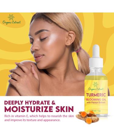 Organic Turmeric Body Oil 1 fl oz / 30 ml | Skin Brightening Essential Oil | Non-Greasy & Ultra-Hydrating Serum | Fights Acne & Evens Tone - Buy Online on GoSupps.com