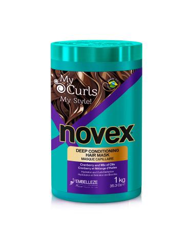 Novex My Curls Deep Conditioning Hair Mask Cream (35.2oz) Moisturizing Treatment Defines Curls  Controls Volume  Reduces Frizz  Adds Softness  for All Curly Hair Types
