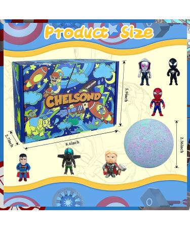 Kids Superhero Surprise Bath Bombs - 6 Pcs Organic Fizzies for Boys & Girls | Handmade, Safe & Fun | Birthday & Christmas Gifts - Buy Online on GoSupps.com
