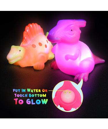 Tesoyzii Light Up Dinosaur Bath Toys for Boys 1-5 Years | Sensory & Autism-Friendly Gifts | Colorful Bath Toys for Toddler Boys - Buy Online on GoSupps.com