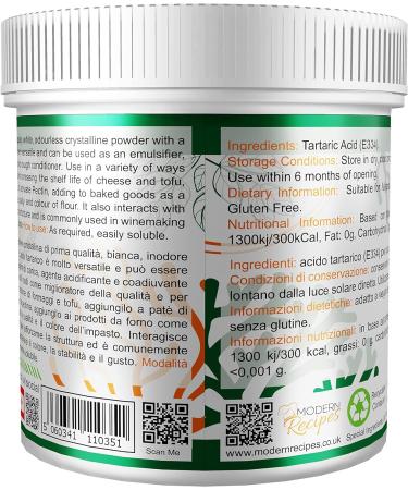 Tartaric Acid Powder 100g - Premium Quality, Vegan, Non-GMO, Gluten-Free | Recyclable Container | 1 Pack - Buy Online on GoSupps.com