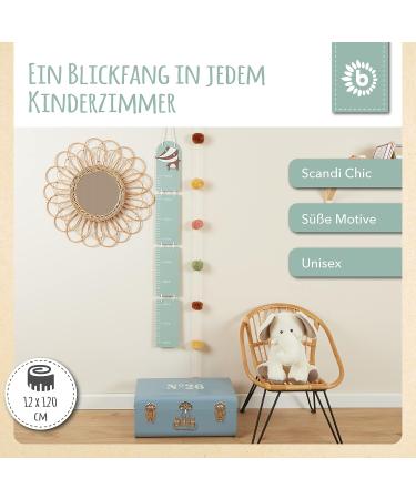 Bieco Kinder Massenlatte Dachs 0.6-1.4m | Holz Wanddeko f r Kinder | Ma band f r M dchen & Jungen | Lattenskalierung aus Holz - Buy Online on GoSupps.com