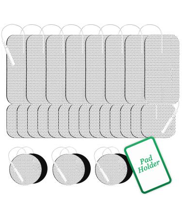 TENS Unit Replacement Pads Thicked TENS Unit Pads Premium TENS Pads Replacement Self-Adhesive Electrode Pads Compatible with TENS 7000 AUVON TENS 2x4 - 8Pcs 2x2 - 14Pcs 1.25 Round - 6Pcs