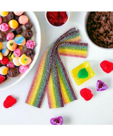 Mijoma Acid Fruit Gum Stripe 3-Seater Set 900g - Vegan Halal Natural Dyes - Strawberry Kola Tutti Frutti - Delicious Candy for Any Occasion - Buy Online on GoSupps.com