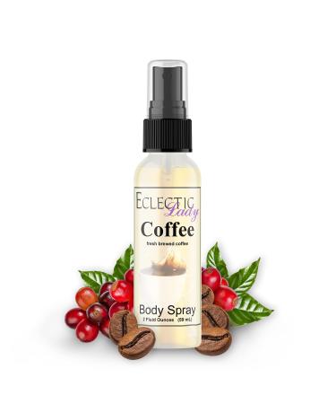 Eclectic Lady Coffee Scented Body Spray Original Strength Moisturizing Fragrance Hydrating Vegetable Glycerin Handcrafted in USA Phthalate-Free - Wake up with Fresh Scented Coffee Fragrance (2 Regular Strength 2 Fl Oz (Pack of 1)
