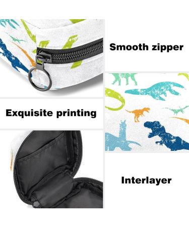Original Dino Dinosaurs Pattern Sanitary Napkin Storage Bag | Portable Menstrual Pad & Cup Pocket for Teen Girls & Women - Buy Online on GoSupps.com