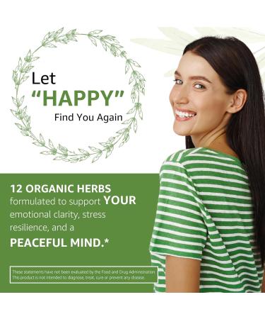 Organic MoodBliss | Supports a Calm Relaxed & Positive Mood* | with Ashwagandha St. John's Wort & Lemon Balm | USDA Organic USA-Made Non-GMO Gluten-Free - 60 cts. 60 Count (Pack of 1) - Buy Online on GoSupps.com