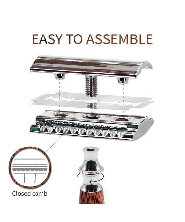 Bambaw Classic Silver Safety Razor | Bamboo Double Edge Shaving Razor for Men and Women | Reusable Single Blade Razor - Buy Online on GoSupps.com