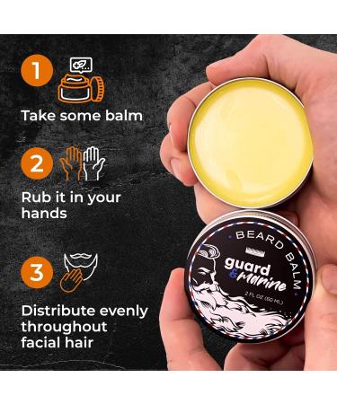 GUARD&MARINE Unscented Beard Balm with Biotin & Essential Oils - 2 oz Leave-In Conditioner for Styling Strengthening & Hydrating Beards & Mustaches - International Shipping Available - Buy Online on GoSupps.com