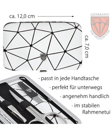 Buy Three Swords 'Genova' 6-Piece Manicure Nail Set | Synthetic Leather Etui | Scissors Clippers Glass Files & Tweezers - International Shipping Available - Buy Online on GoSupps.com