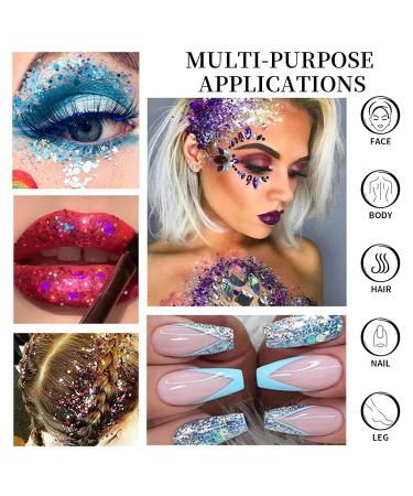 8 Color Self-Adhesive Chunky Glitter Gel - Perfect for Festivals Raves & Makeup - Buy Online on GoSupps.com