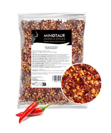 Minotaur Spices | Chilli Flakes | 2 x 500 g (1 kg) | Flakes, medium hot, chillies