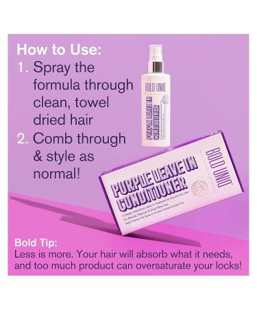 BOLD UNIQ Purple Leave In Conditioner for Dry & Damaged Blonde, Platinum, Gray/Silver Hair - Toning, Hydrating, Detangling - Vegan & Cruelty-Free - Buy Online on GoSupps.com